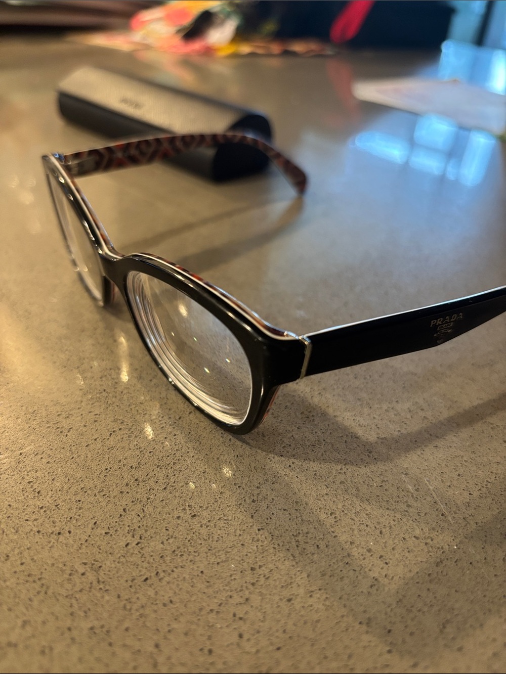 Prada Glossy Black Frames with Tortoiseshell Temples